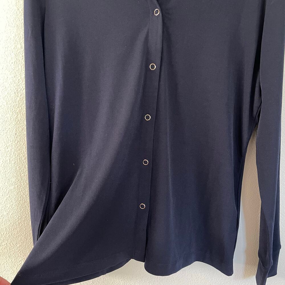 ANATOMIE Navy Danica Snap On Super Jersey Top (M) - Picture 4 of 8